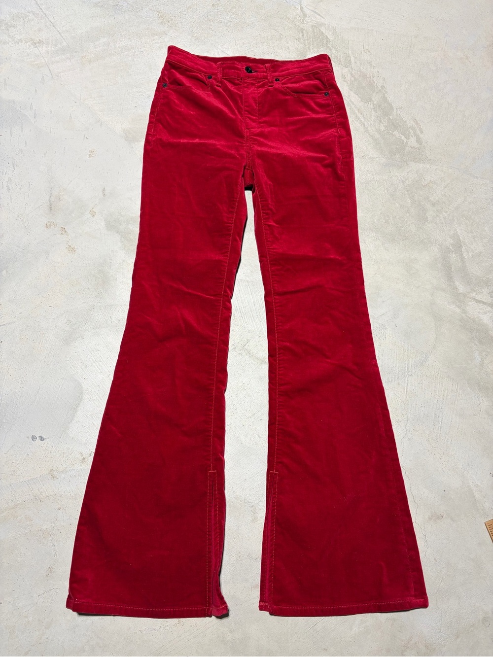 Rag & bone Red Bella velveteen  Pants 25
